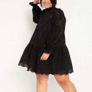 NWT ELOQUII Black Eyelet Easy Dress